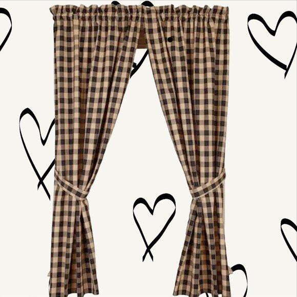 ⭐ Love Offers! New Raghu Heritage House Check Black Nutmeg Panels - 72" x 63" - Picture 4 of 4